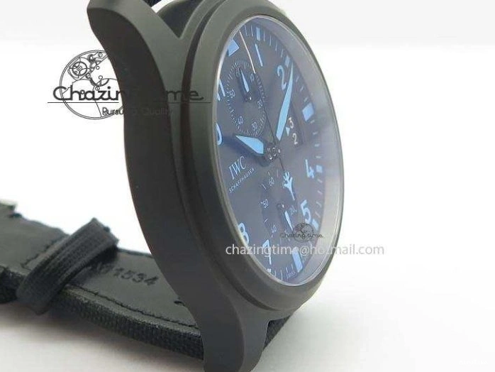 MIROTIME 0505 Pilot Chrono IW388003 Real Ceramic V6F 1:1 Best Edition On Black Nylon Strap A StreetReady 7284